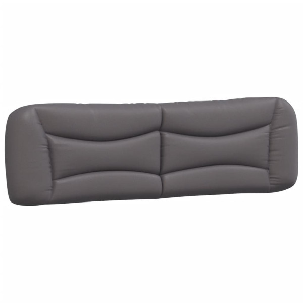 Cabecero de cama acolchado cuero sintético gris 180 cm M 2