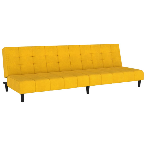 Sofá-cama de 2 lugares veludo amarelo M 2