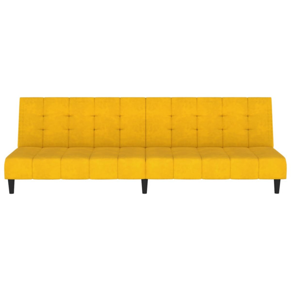 Sofá-cama de 2 lugares veludo amarelo M 4