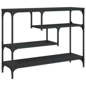 Mesa consola madera de ingeniería negra 100x30x75 cm H