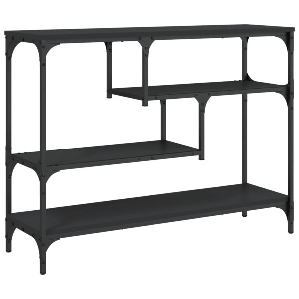 Mesa consola madera de ingeniería negra 100x30x75 cm M 2
