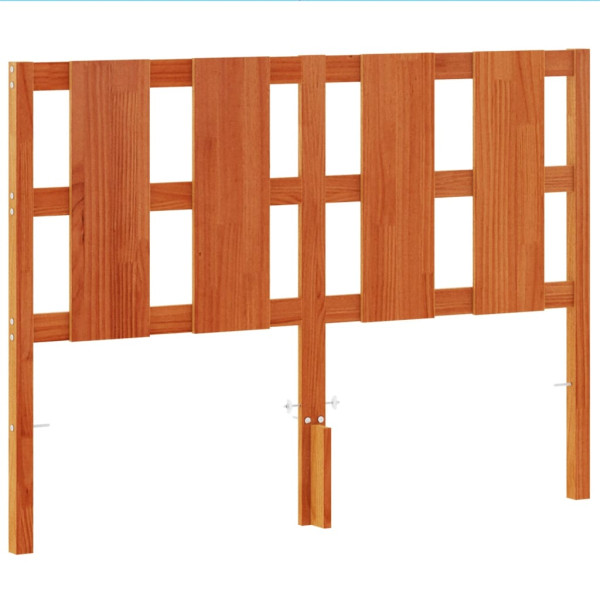 Cabecero de cama madera maciza de pino marrón cera 135 cm M 2