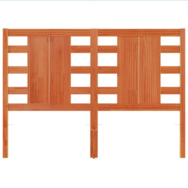 Cabecero de cama madera maciza de pino marrón cera 135 cm M 4