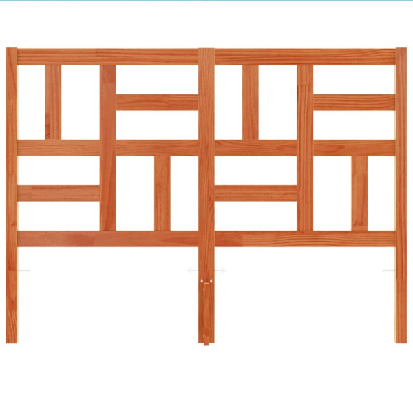 Cabecero de cama madera maciza de pino marrón cera 135 cm M 4