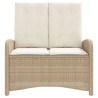 Sillón reclinable de jardín con cojines ratán sintético beige 3