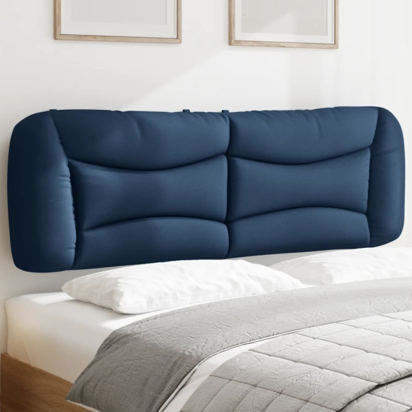 Cabecero de cama acolchado tela azul 160 cm D