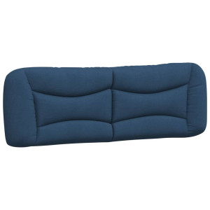 Cabecero de cama acolchado tela azul 160 cm H