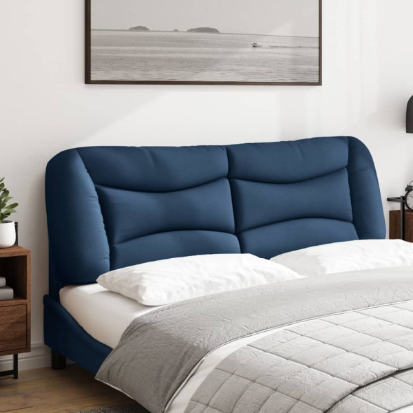 Cabecero de cama acolchado tela azul 160 cm M 3