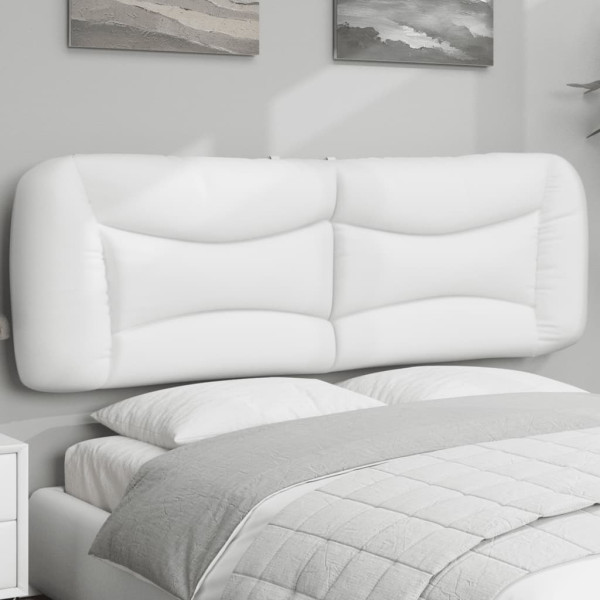 Cabecero de cama acolchado cuero sintético blanco 160 cm D