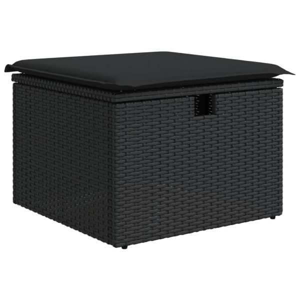 Banco de jardim com almofadão 55x55x37 cm vime PE preto M 2