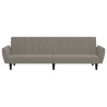 Sofá-cama de 2 lugares veludo cinzento-claro 5