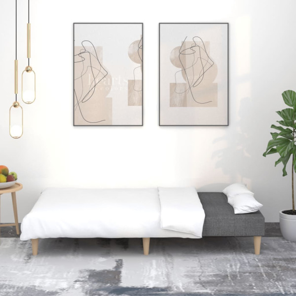 Sofá-cama de 2 lugares tecido cinzento-escuro M 3