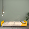 Sofá cama de 2 lugares em veludo amarelo 3