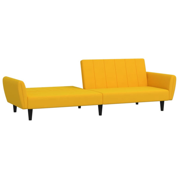 Sofá cama de 2 plazas terciopelo amarillo M 4