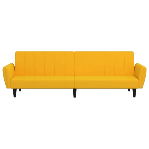 Sofá cama de 2 lugares em veludo amarelo M 5