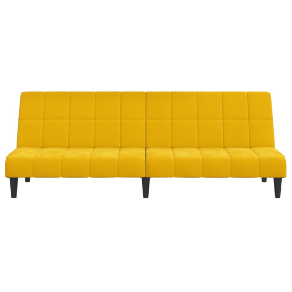 Sofá-cama de 2 lugares veludo amarelo M 5
