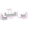 Set de muebles de jardín 5 pzas y cojines ratán sintético negro 3