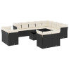 Set de sofás de jardín y cojines 13 pzas ratán sintético negro 2