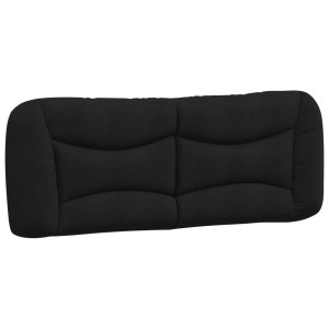 Cabecero de cama acolchado tela negro 140 cm H