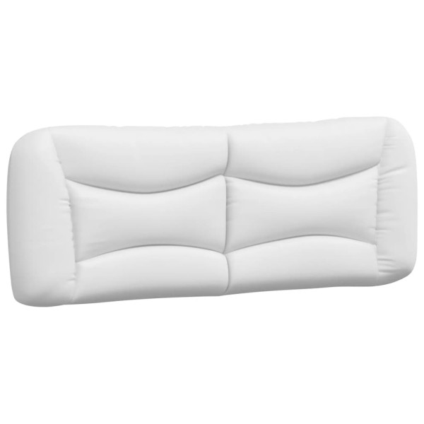 Cabecero de cama acolchado cuero sintético blanco 140 cm M 2