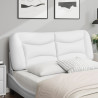 Cabecero de cama acolchado cuero sintético blanco 140 cm 3