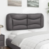 Cabecero de cama acolchado cuero sintético gris 140 cm 4