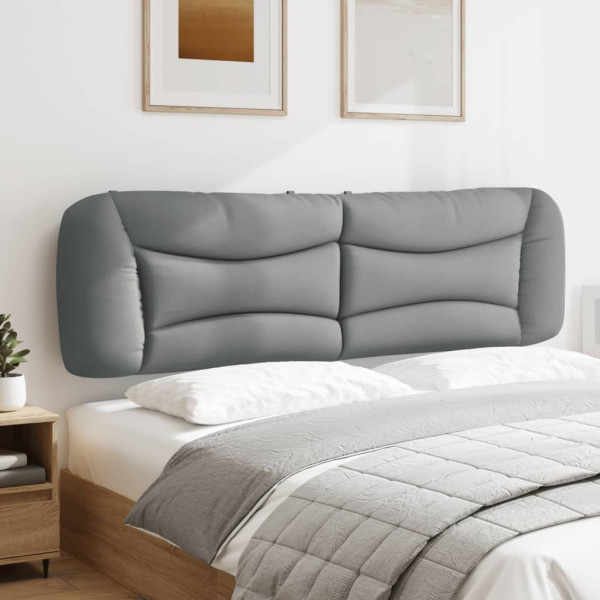 Cabecero de cama acolchado tela gris claro 180 cm M 4