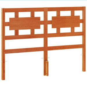 Cabecero de cama madera maciza de pino marrón cera 135 cm H