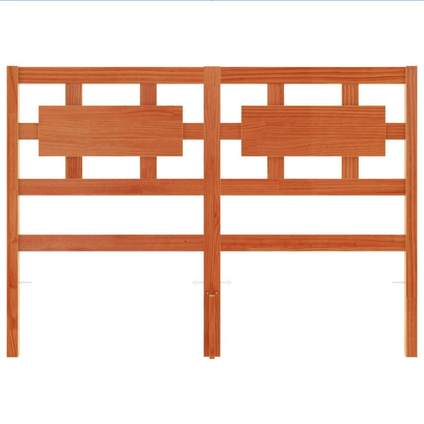 Cabecero de cama madera maciza de pino marrón cera 135 cm M 4