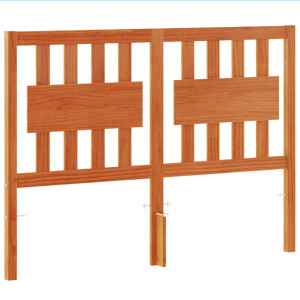 Cabecero de cama madera maciza de pino marrón cera 135 cm H