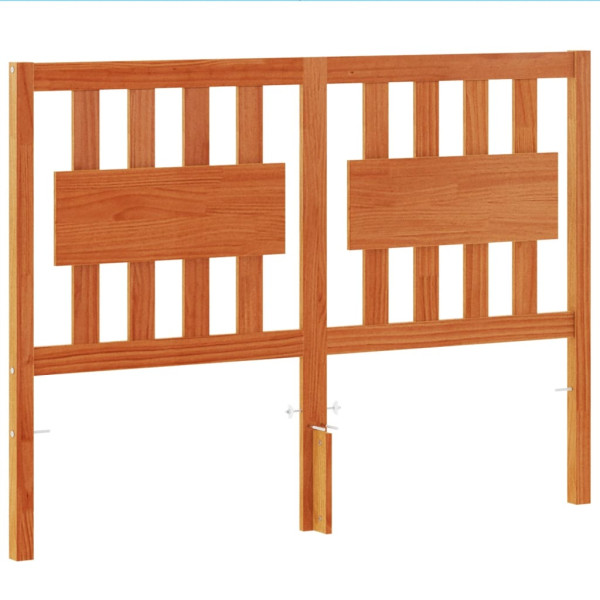 Cabecero de cama madera maciza de pino marrón cera 135 cm M 2