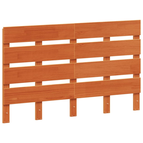 Cabecero de cama madera maciza de pino marrón cera 120 cm M 2