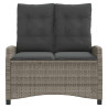 Sillón reclinable de jardín con cojines ratán sintético gris 3