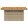 Mesa de jardín ratán sintético madera acacia beige 90x55x71 cm 5