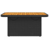 Mesa de jardín madera de acacia y ratán PE negro 90x55x71 cm 5