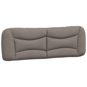Cabecero de cama acolchado tela gris taupé 160 cm H