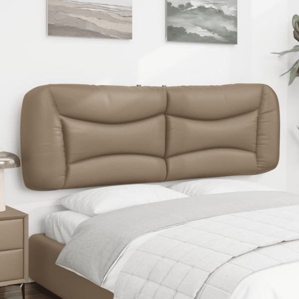 Cabecero de cama acolchado cuero sintético capuchino 160 cm M 4