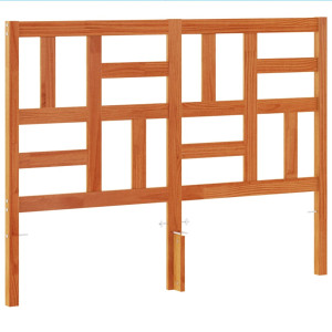 Cabecero de cama madera maciza de pino marrón cera 180 cm H