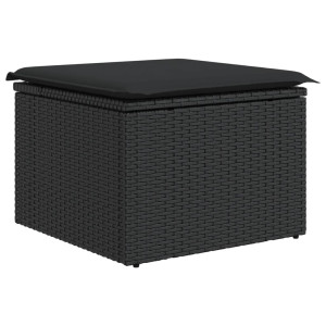 Banco de jardim com almofadão 55x55x37 cm vime PE preto H