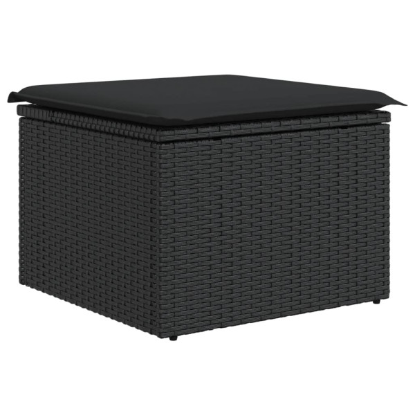 Banco de jardim com almofadão 55x55x37 cm vime PE preto M 2