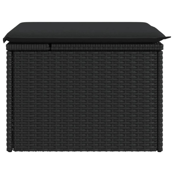 Banco de jardim com almofadão 55x55x37 cm vime PE preto M 5