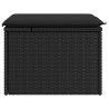Banco de jardim com almofadão 55x55x37 cm vime PE preto 5