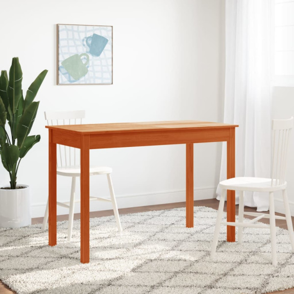 Mesa de jantar madeira maciça de pinho castanho cera 110x55x75 cm M 3