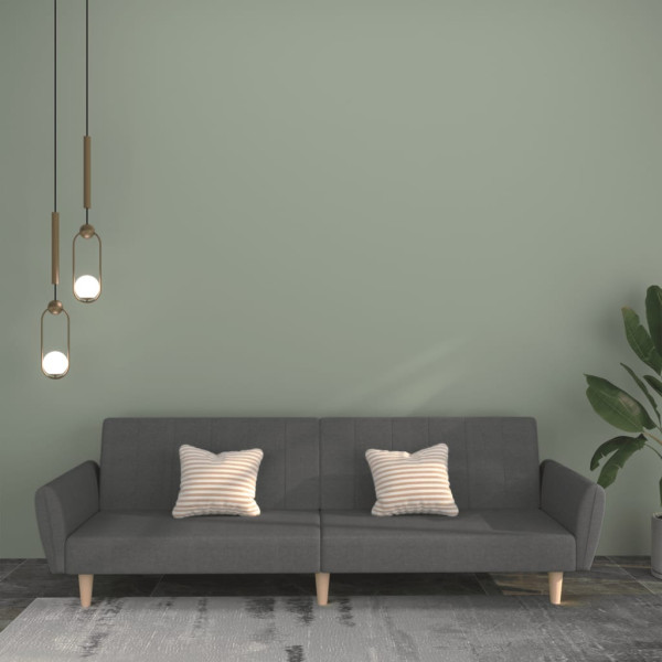 Sofá cama de 2 plazas tela gris claro D