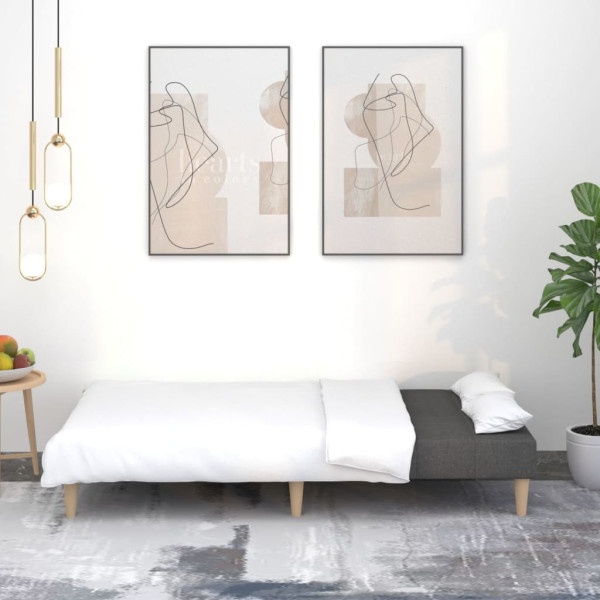 Sofá-cama de 2 lugares tecido cinzento-claro M 3