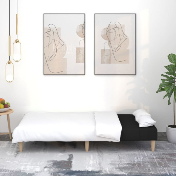 Sofá-cama de 2 lugares tecido preto M 3