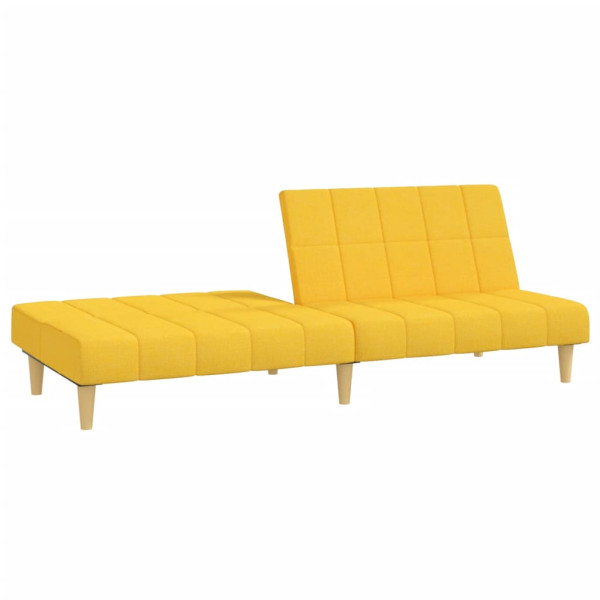Sofá-cama de 2 lugares tecido amarelo M 4