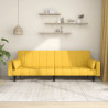 Sofá cama de 2 plazas con dos almohadas tela color amarillo 1