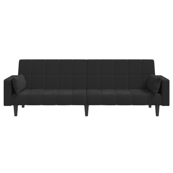 Sofá cama de 2 plazas con dos almohadas terciopelo negro M 5