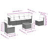 Set sofás de jardín 7 piezas y cojines ratán sintético beige 3